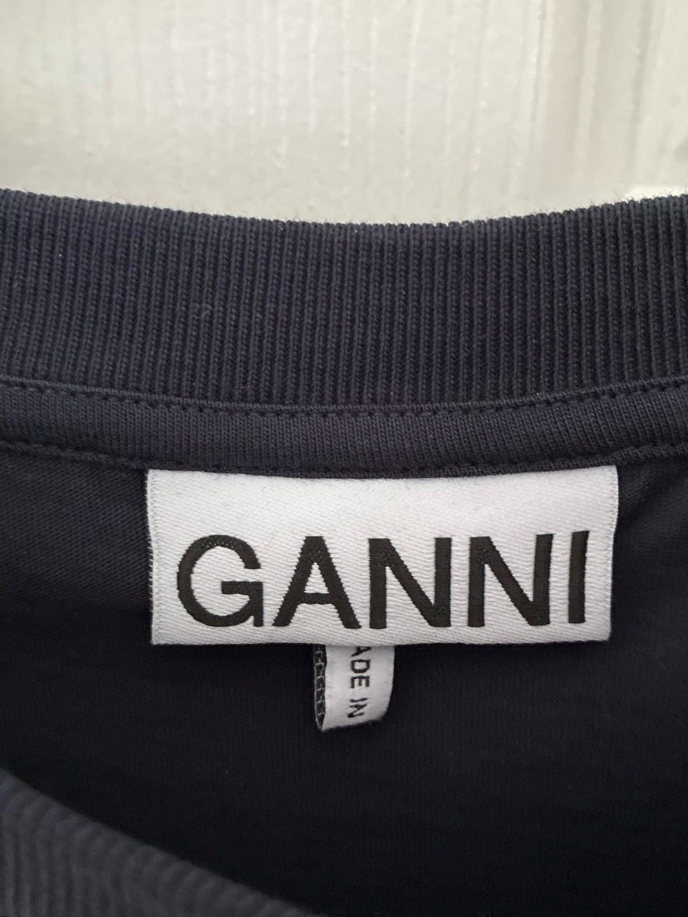 GANNI Navy Blue Ganni Hotel Smiley Face T-Shirt Tee - Picture 13 of 16